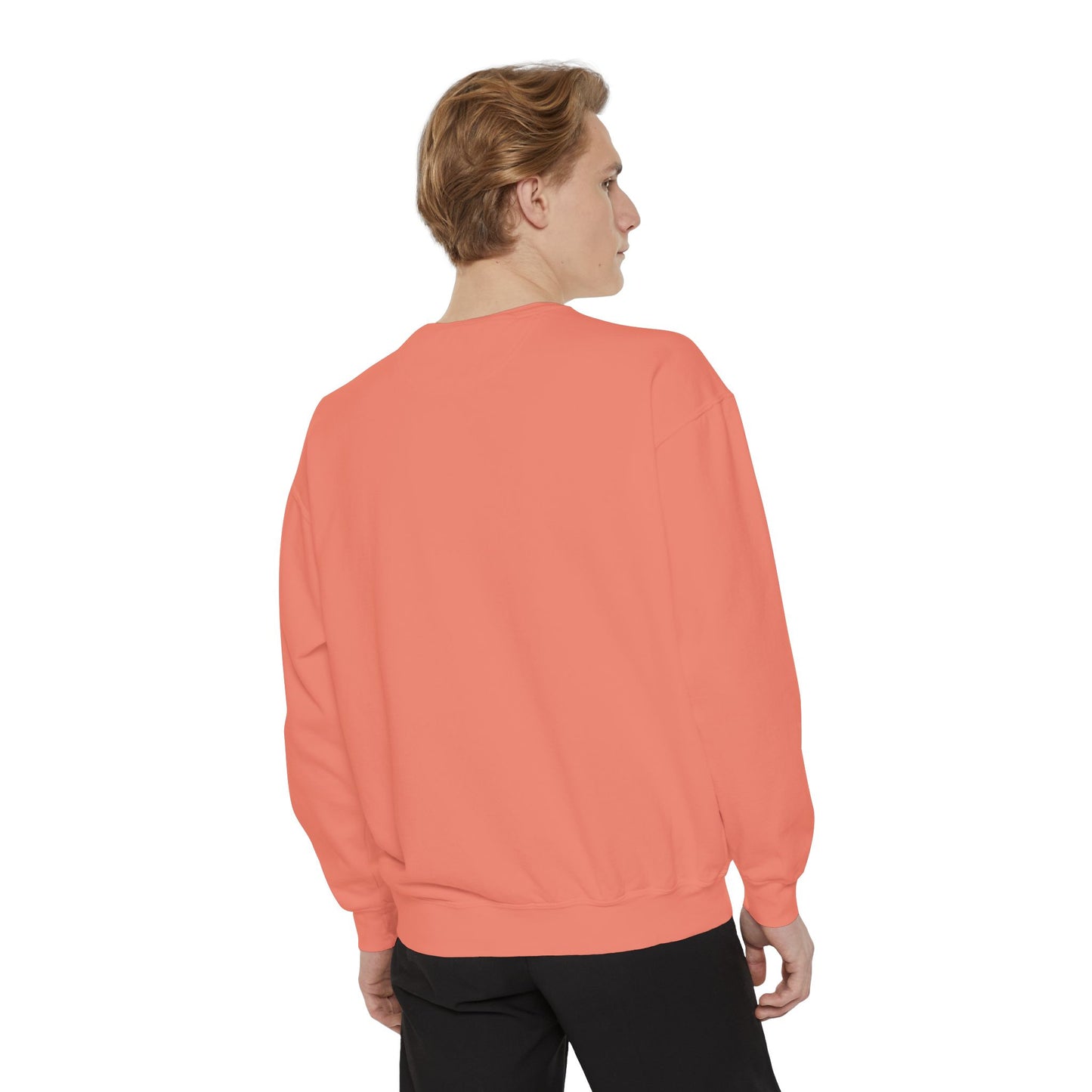 Men Garment-Dyed Printed Sweatshirt