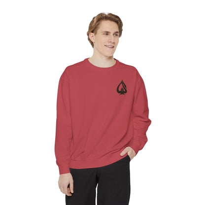 Men Garment-Dyed Printed Sweatshirt