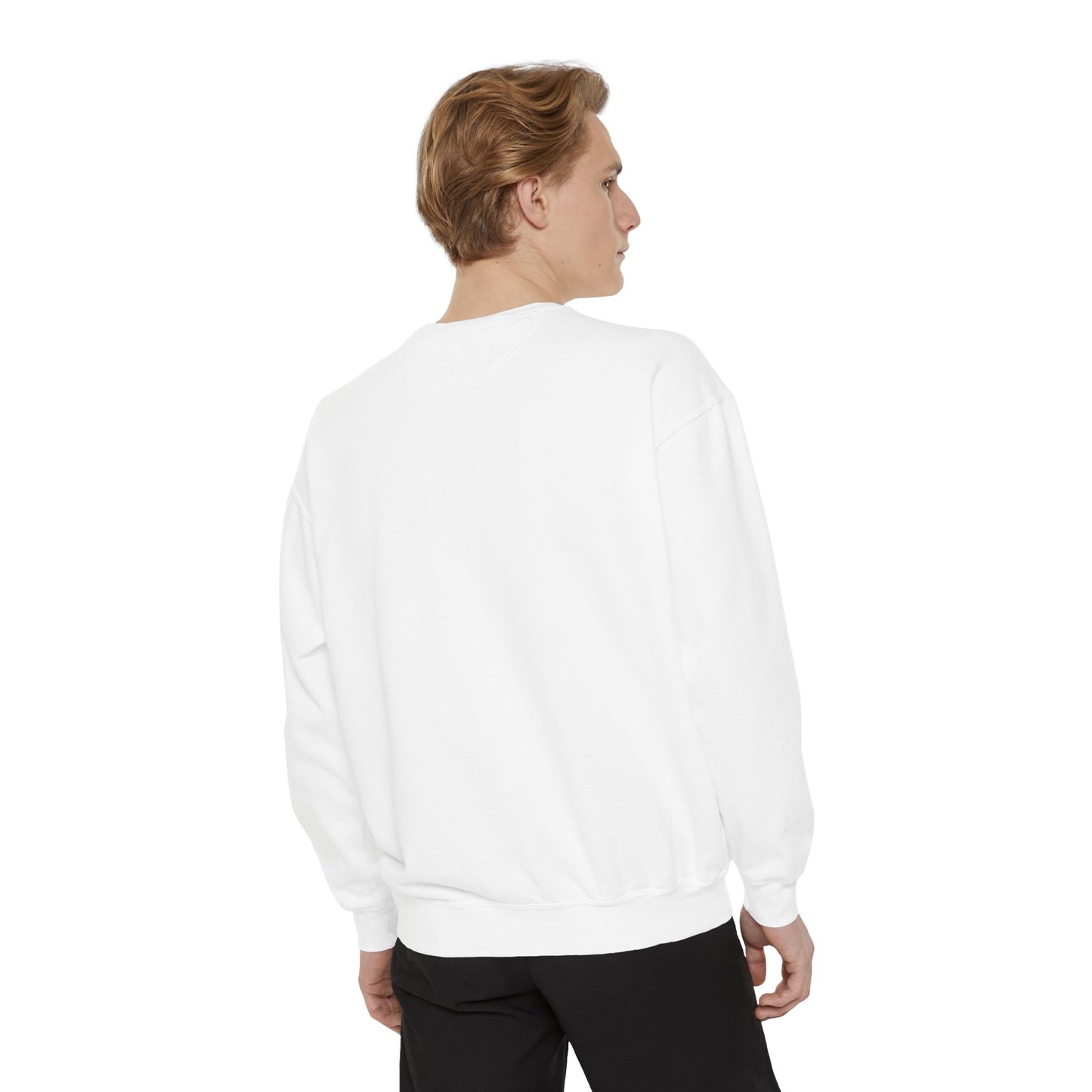 Men Garment-Dyed Printed Sweatshirt