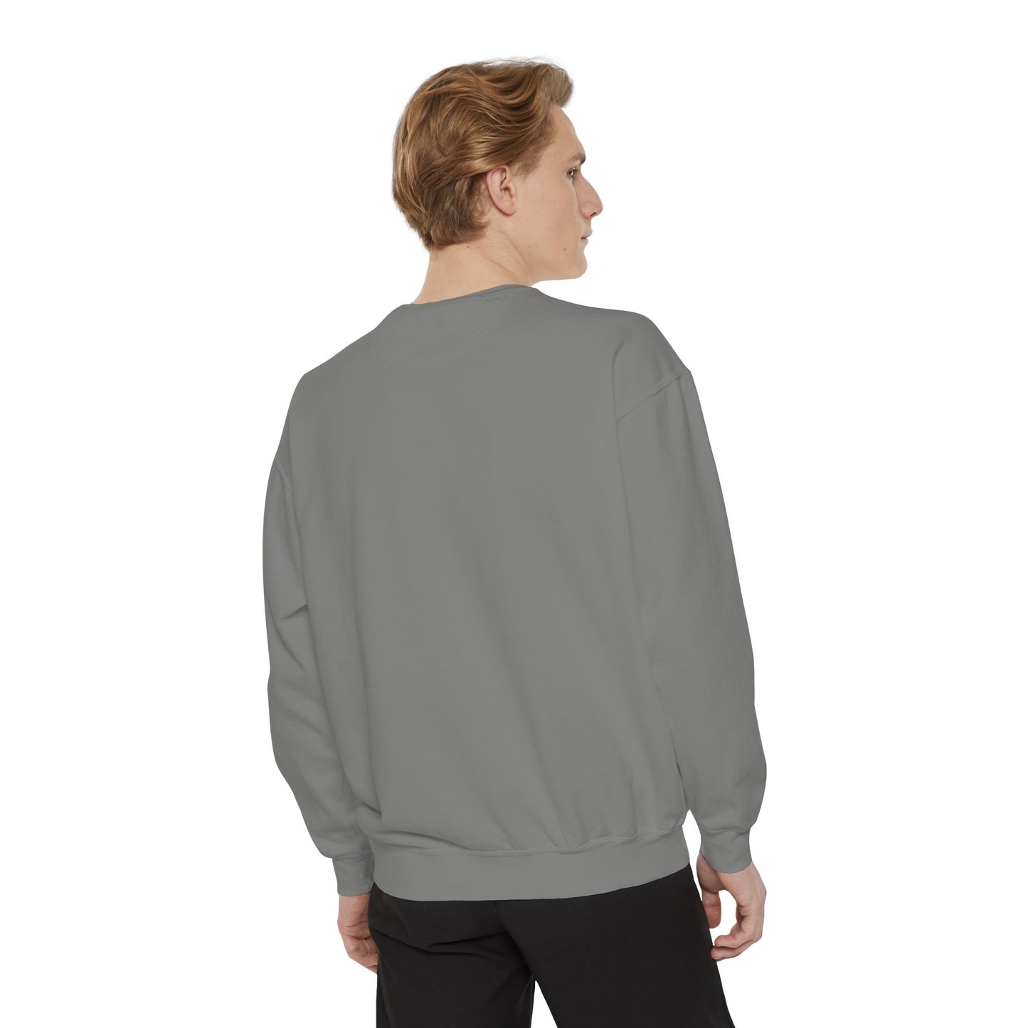 Men Garment-Dyed Printed Sweatshirt