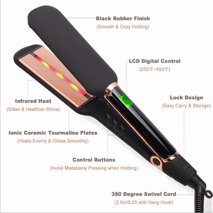 LED digital display Infrared hair straightener - Kennedy Conglomerate Inc 