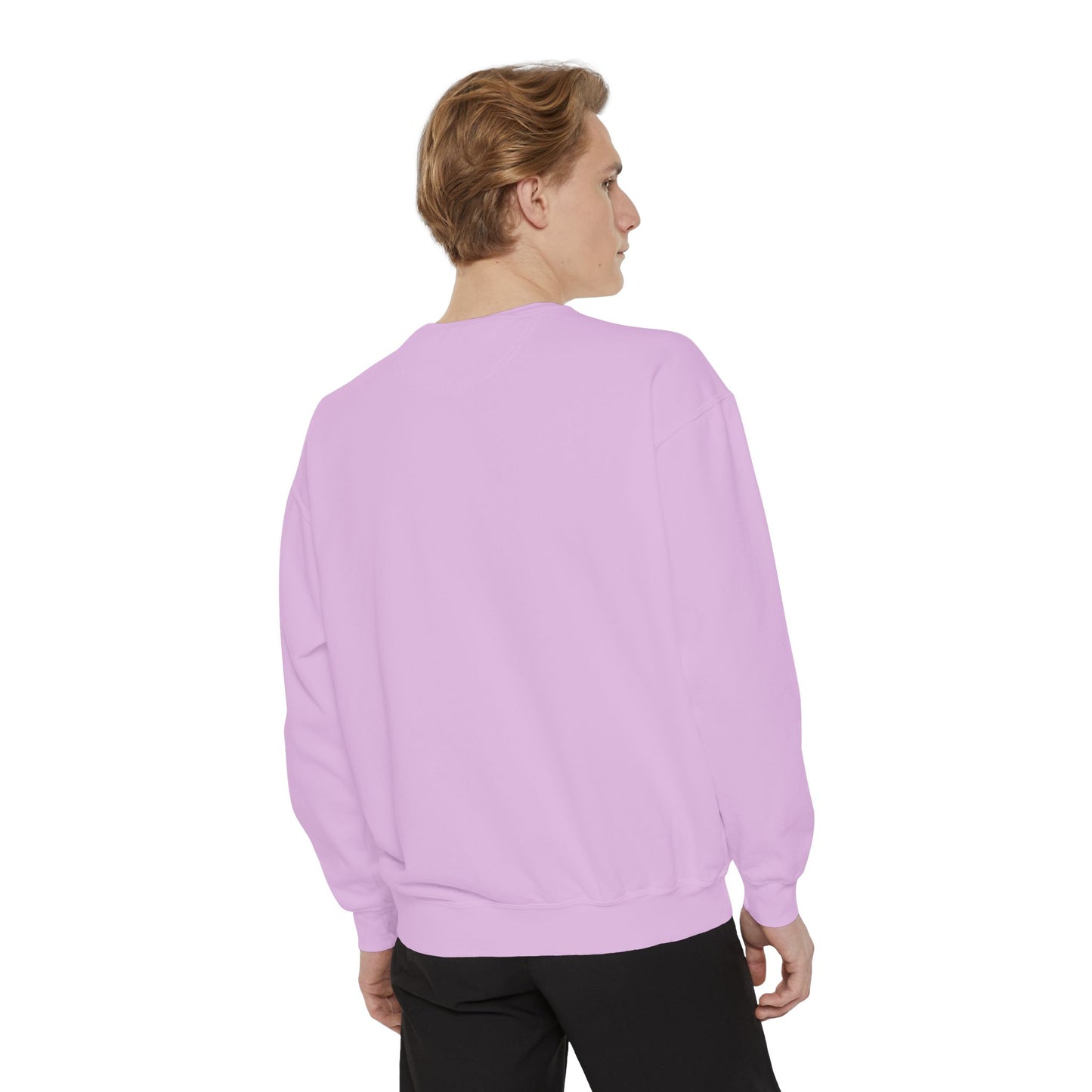 Men Garment-Dyed Printed Sweatshirt