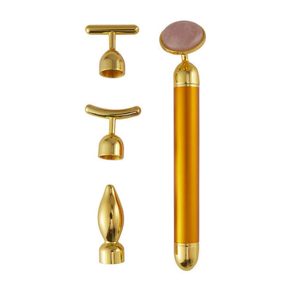 Vibrating Rose Quartz 4 in 1 Face Roller - Kennedy Conglomerate Inc 