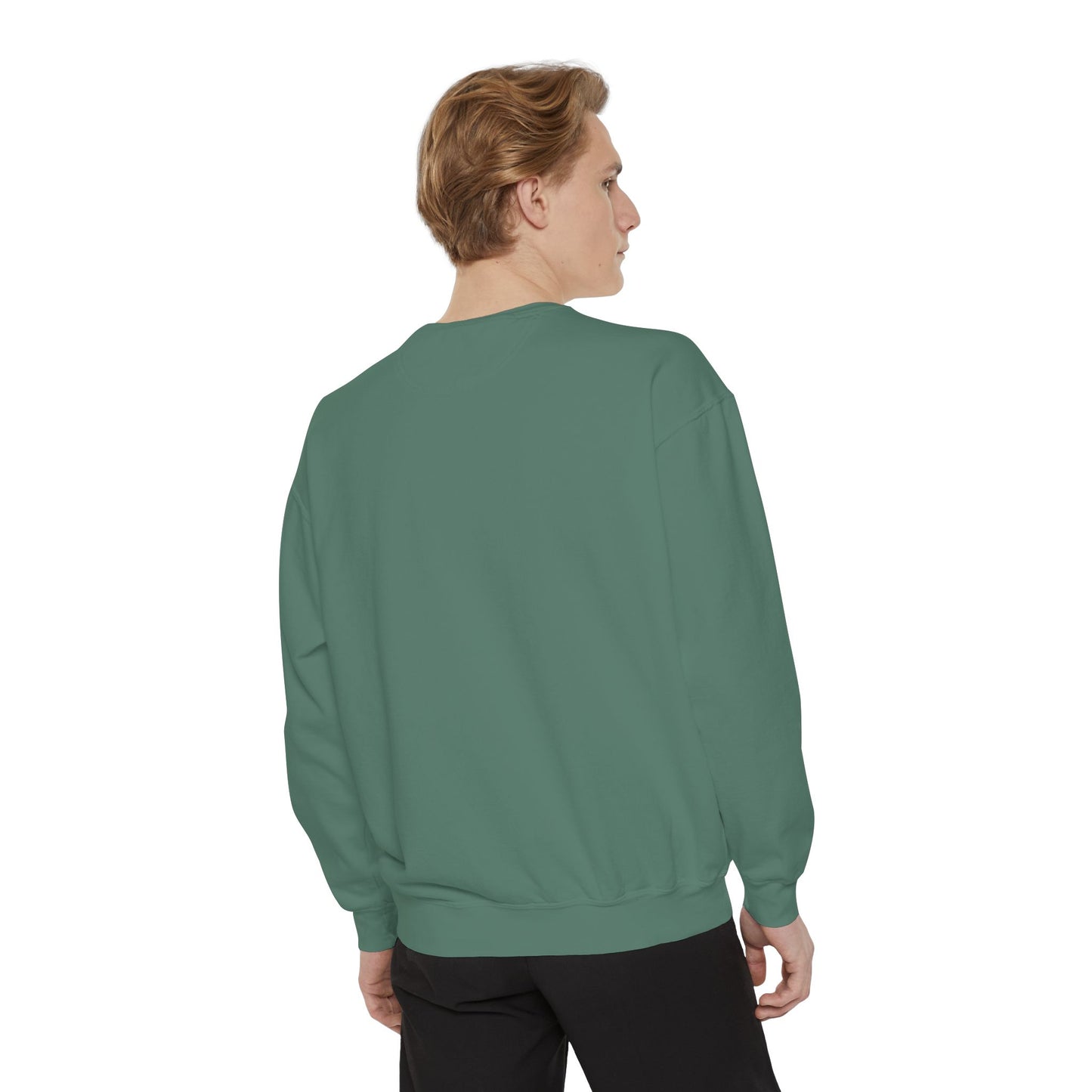 Men Garment-Dyed Printed Sweatshirt