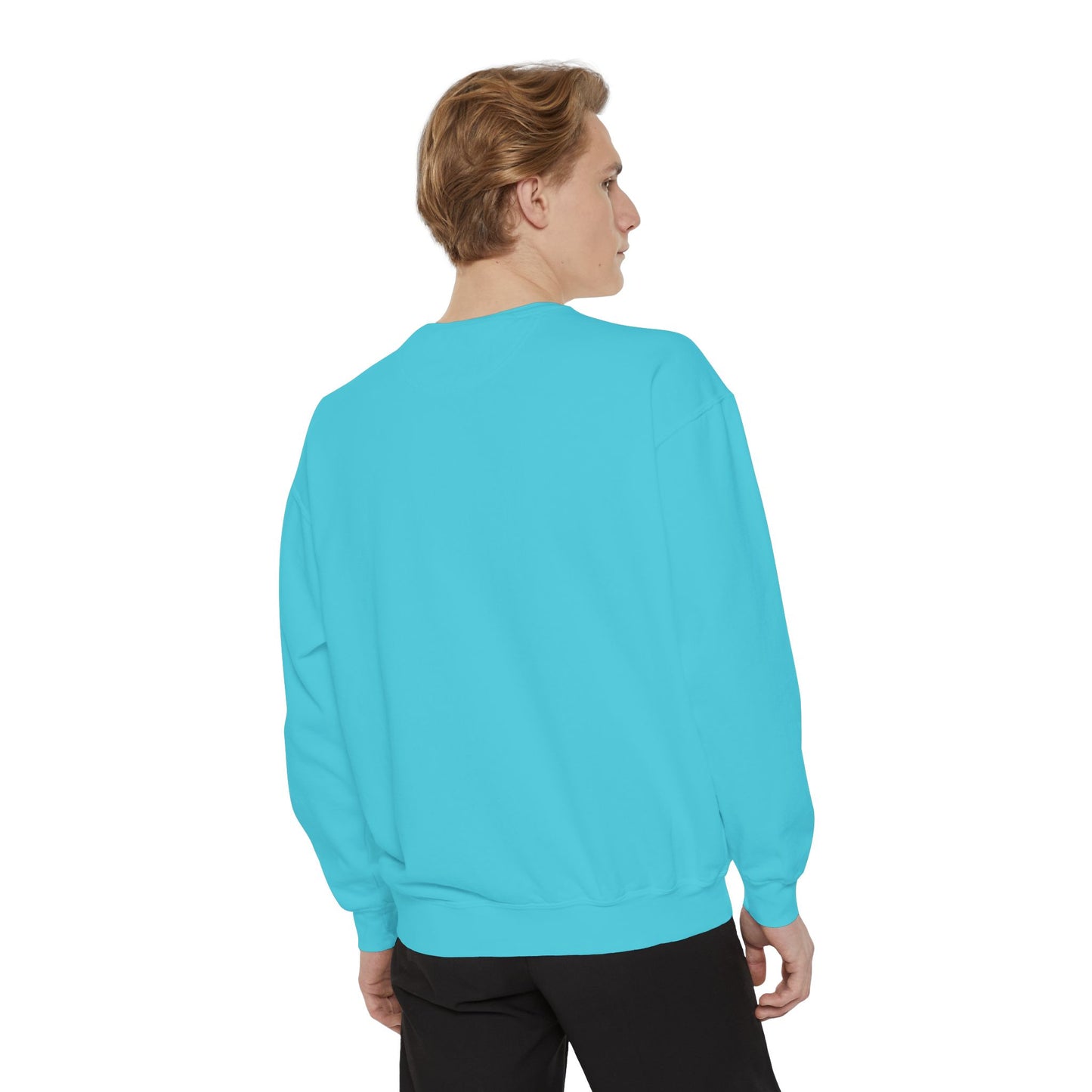 Men Garment-Dyed Printed Sweatshirt