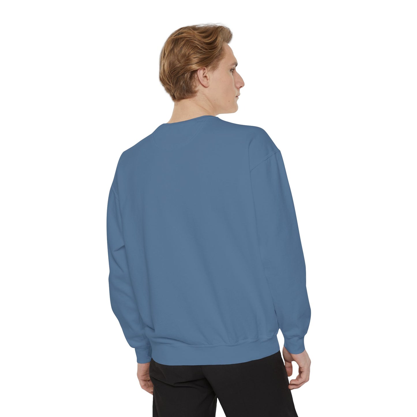 Men Garment-Dyed Printed Sweatshirt