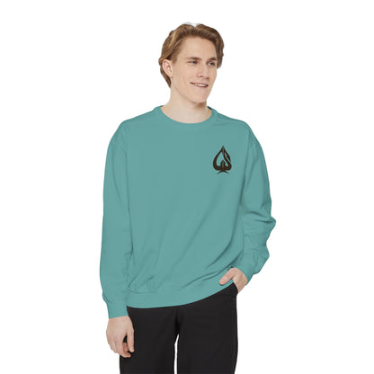 Men Garment-Dyed Printed Sweatshirt