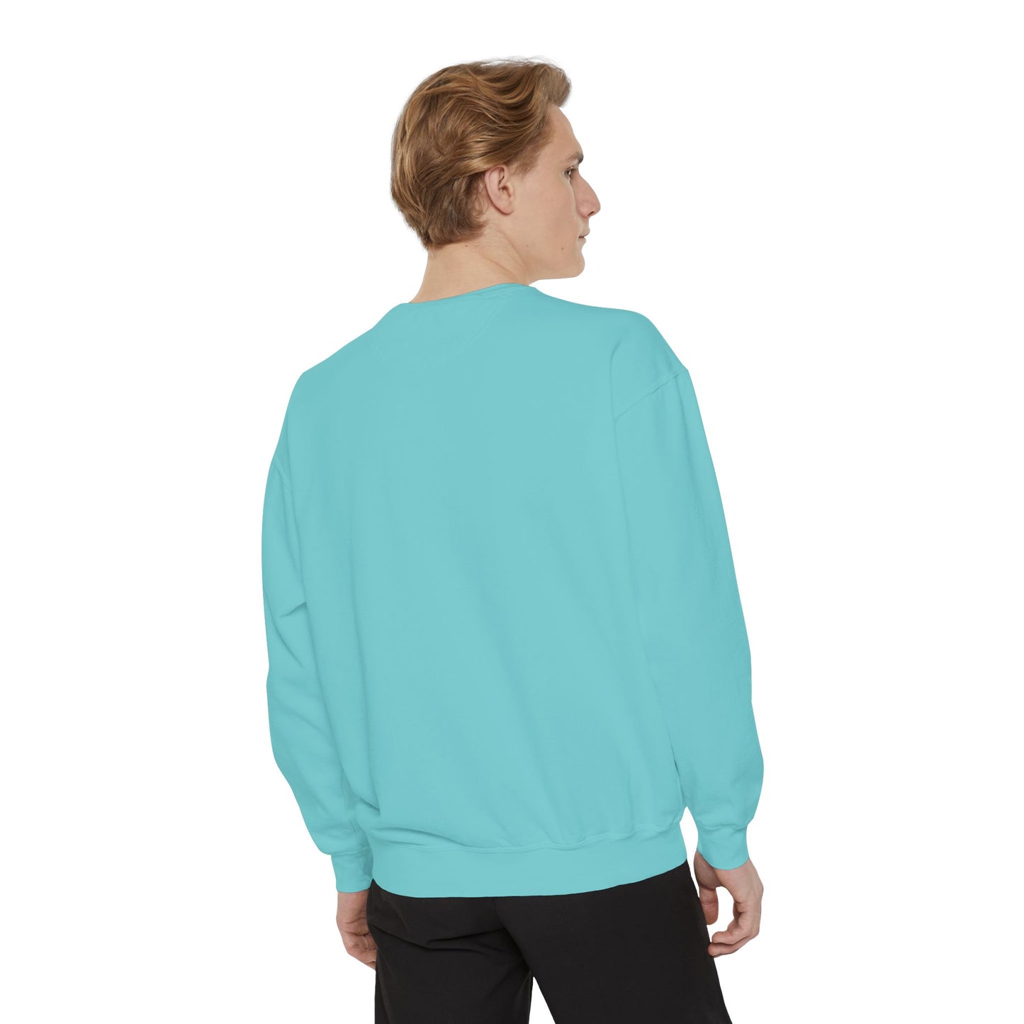 Men Garment-Dyed Printed Sweatshirt